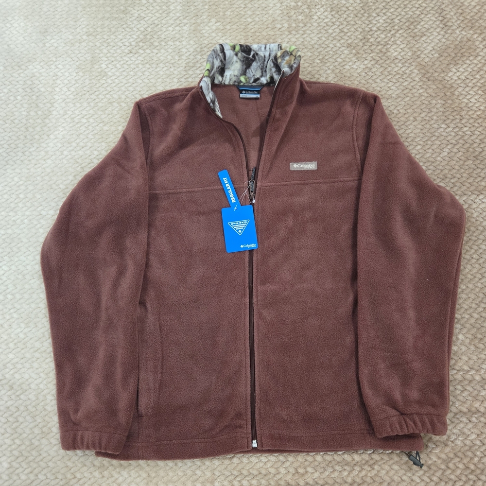 Columbia Jacket Fleece Like Shell Performance Hunting Wine Men Size M Full Zip - Picture 3 of 16